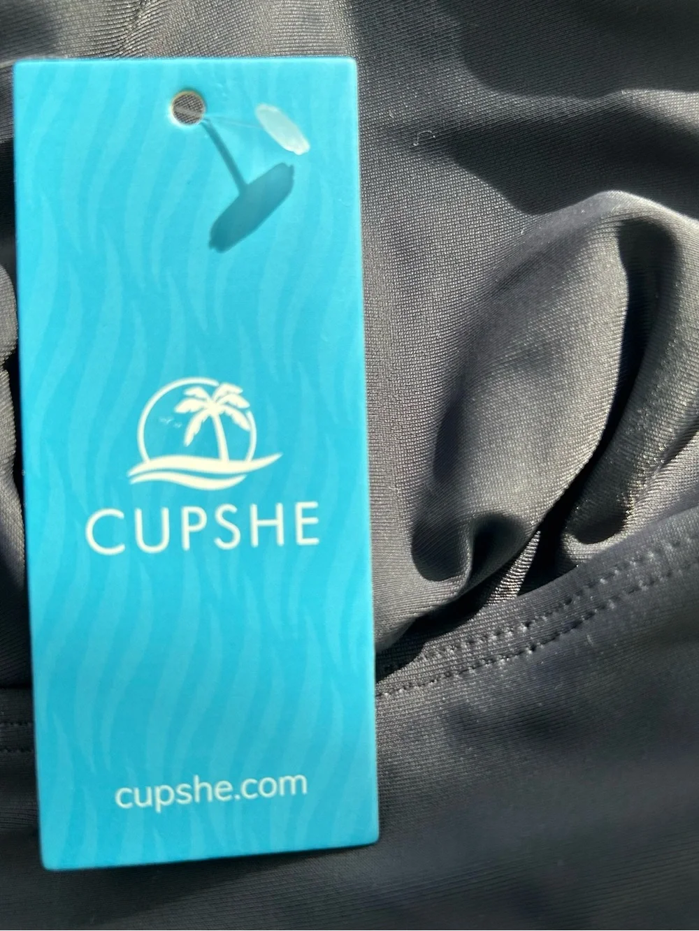 Cupshe Tankini Bikini Set Black XS Ruffle Tummy Control New